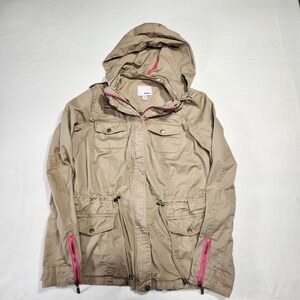 Bongo brand, Women's Jacket, Tan, Zip Up with Hood, Size Small